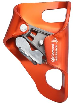 Zanthicia Bruststeigklemme für Baumklettern und Felsklettern, rutschfest, für optimalen Halt, robust, leicht, zuverlässig. Geeignet für Camping, Bergsteigen und Klettern, Orange, 10.8 x 6.9 cm
