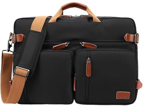 DKJAHSEK Borsa Computer Borsa a mano Borsa da lavoro Zaino convertibile Borsa for laptop Borsa a tracolla for notebook da 14 15 pollici(Black)