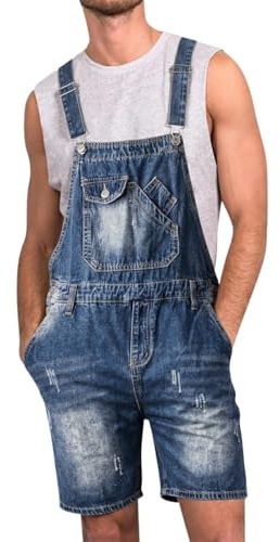 Oanviso Salopette Corti Uomo Estivi Jumpsuit Overall Casuale | Pantaloncini da Lavoro, Tuta, con Tasche, Retro, Cargo, Salopette Corta, Streetwear, Vestibilità Regolare
