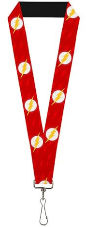 Buckle Down Unisex-Erwachsene Lanyard-1.0-The Flash Logo6/logo Monogram Reds/White/ye Schlsselanhnger, Mehrfarbig, Einheitsgröße