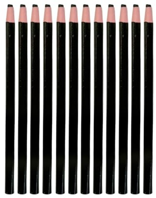 Janrax Pack of 12 Black Chinagraph Pencils Peel Off China Markers