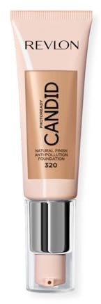 Revlon PhotoReady Candid Natural Finish Foundation, with Anti-Pollution, Antioxidant, Anti-Blue Light Ingredients, Tawny (320), 22 ml