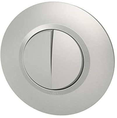 Legrand - Double interrupteur ou va-et-vient dooxie 10AX 250V~ livré avec plaque ronde alu avec bague effet chrome
