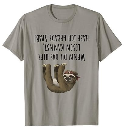 Bouldern Zubehör & Bouldern Geschenke Zum Klettern - Herren Unisex-Erwachsene Grau S Cartoon Kletter Design Faultier Bouldern T-Shirt
