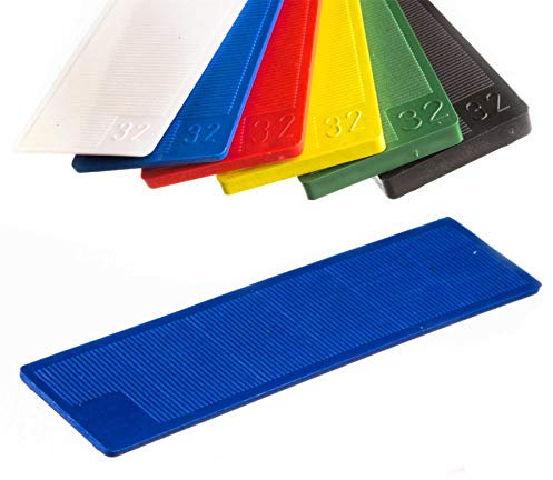Flat Plastic Window Spacers, Glass Glazing Flat Packers, Width 32mm | Blue - 2mm | 10 PCS