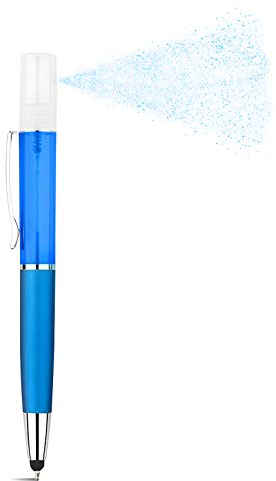 Bactilla - 3in1 Kugelschreiber, Touchpen, Desinfektionsmittelspray - das ideale Hygiene-Tool (dunkelblau, 5 Stück)