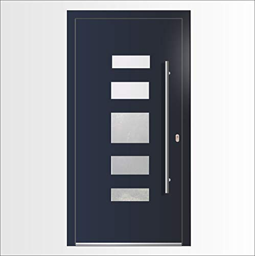Haustür Welthaus WH75 Standard Aluminium mit Kunststoff LA533 London Tür 1000x2000mm DIN Rechts Farbe aussen anthrazit Innen weiß außengriff BGR1400 innendrucker M45 Zylinder 5 Schlüßel