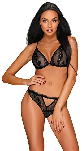 Millagro 2-teiliges BH-Set mit Kette - Schwarz