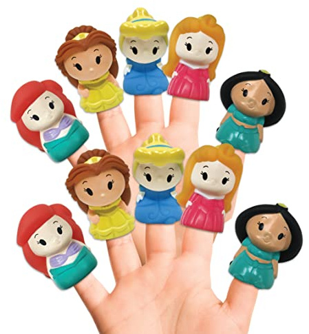 Disney Princess Finger Puppet Set, 10 Pieces, Party Memories, Educational Toys, Bath Toys, Fairytale Time, Beach Toys, Playtime