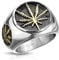 BlackAmazement 316L Edelstahl Ring Hanfblatt Pot Leaf Weed 60-73 Silber Silber Gold schwarz Herren (60 (19.1))