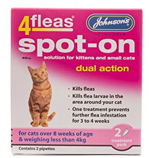 WUNDAPETS Johnsons 4Fleas Spot on Traitement anti-puces double action pour chatons et petits chats Tue les puces et les larves de puces
