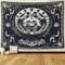 Dremisland Trippy Schädel Wandteppich Schwarz Skelett-Tapisserie Schlangen Motten Wandbehang Mandala Mondphase Tuch Wandtuch Dekor für Schlafzimmer ästhetisch Wohnheim