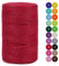 LEREATI Cuerda de Yute 2mm x 200m, Hilo de Yute Cuerda Yute Natural, Cordel Fina Cuerda Huerto, Hilo de Cañamo para Floristería Manualidades Jardín Envolver Regalos Decoración Navideña (Rojo)