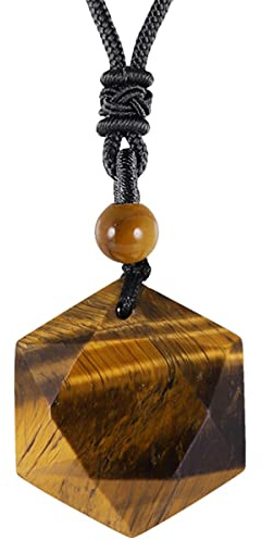 Nupuyai Davidstern Stein Anhänger Heilstein Kette für Damen Herren | Kristall Hexagramm Anhänger, Energiestein Amulett, Schutzstein Halskette, Reiki Schmuck für Meditation Männer Frauen