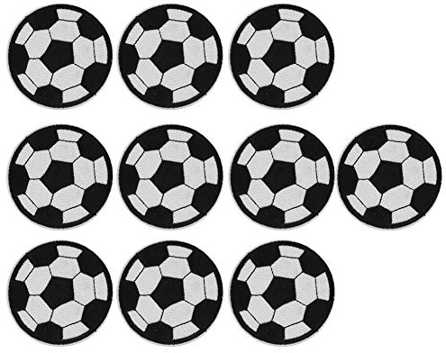 Yunxwd Stickerei Aufnäher, 10 Stück Fußball Bestickte Aufnäher Aufnäher zum Aufbügeln, Bestickte Aufnäher, Bügelbilder für Hut, Jeans, Jacken Rucksäcke, DIY-Zubehör, Gänseblümchen Blume
