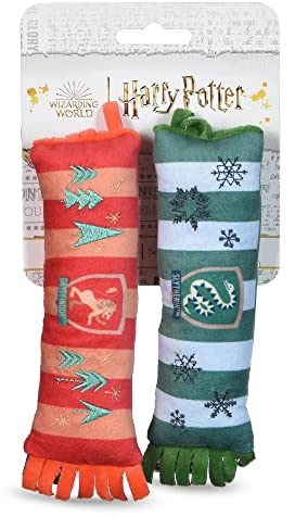Harry Potter Holiday Plüsch Quietscher Gryffindor und Slytherin Schal Spielzeug | Hundespielzeug für Hunde, Plüsch Hundespielzeug, Quietschspielzeug, Spielzeug für Hunde mit Quietscher, 20,3 cm - 2