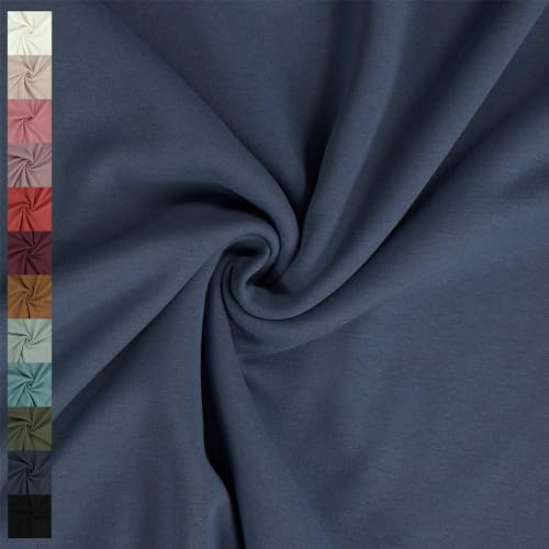 Alpenfleece Stoff, Kuschelsweat, uni jeans (50cm x 150cm)