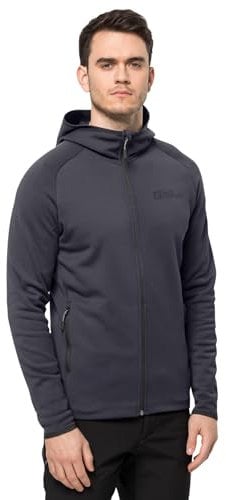 Jack Wolfskin Herren BAISELBERG Hooded FZ M Fleecejacke, Ebony, XL