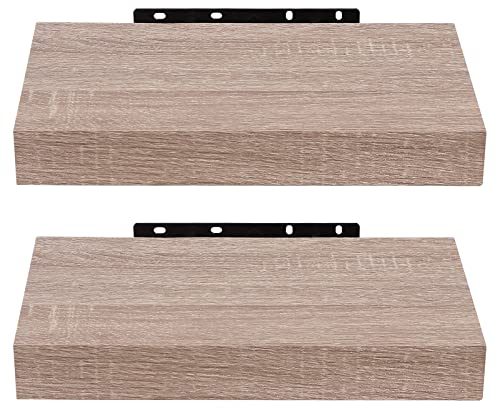 EUGAD Wandregal Wandboard 2er Set Hängeregal Holz Board Modern Eiche Gelb 25x23x3,8cm 0112QJ-2