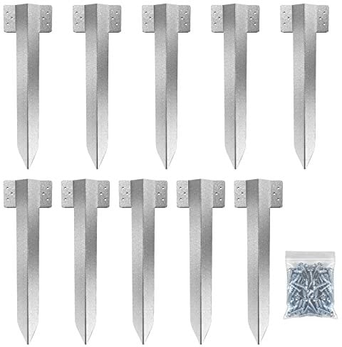 10 Pack Railway Sleeper Brackets Driveway Heavy Duty Edging Edge, Timber Railway Sleeper Stakes, Galvanised Steel