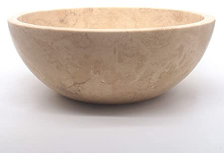 Fregadero redondo de travertino hecho a mano, cuenco de recipiente, fregadero de guardarropa, lavabo