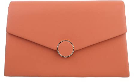 Ital Design KLEINE DAMEN CLUTCH KUNSTLEDER ABENDTASCHE SCHULTERTASCHE ORANGE