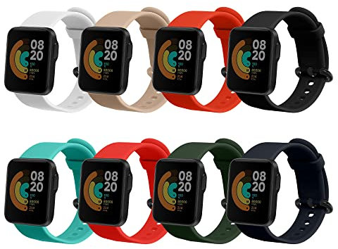 kwmobile 8X Sportarmband kompatibel mit Xiaomi Mi Watch Lite/Redmi Watch Armband - Großes Set Smartwatch Armband
