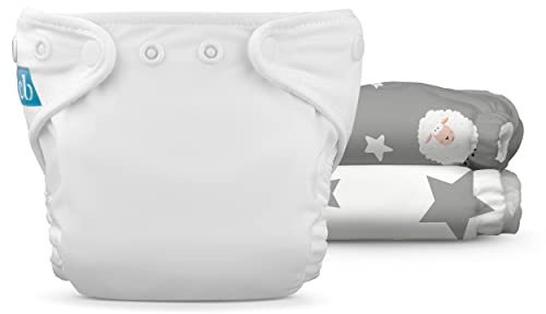 Stoffwindel für Neugeborene mit Einlage - 3er Pack, Night Nite | OEKO-TEX Standard 100 | Waschbar & Wiederverwendbar | Verstellbares Beingummi | Einfache Druckknöpfe | 0 bis 36 Monate