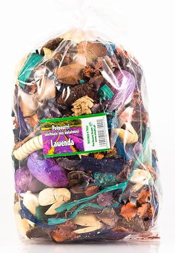 Potpourri aux fleurs séchées parfumées à la Lavande | Paquet 1100 ml ≈ 150-190 g | Décoration florale pour la maison | Fleurs séchées pour vase, salon, chambre, salle de bain | Subtil arôme de lavande