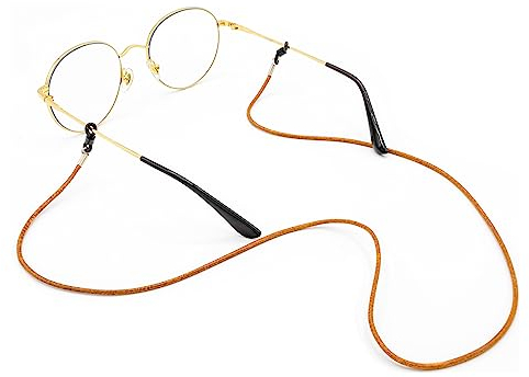 AMAVI® Cinturino per occhiali da donna e da uomo [Made in Germany] – Vera pelle porta occhiali di alta qualità, elegante collana per occhiali da donna – robusto cinturino per occhiali da uomo, marrone