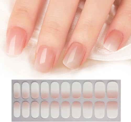 COLOFALLA 20 pcs Nagelfolie Selbstklebend Rosa Weiße Nail Wraps Nagellack Aufkleber Nagelaufkleber DIY Nagelsticker Nagel Kunst Nagel Dekoration für Frau Damen