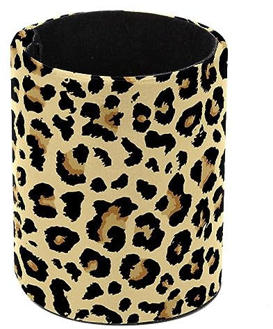 Pot à crayons de grande capacité pour bureau Motif léopard - Organiseur pour bureau, salle de classe, maison, pinceaux de maquillage en cuir synthétique