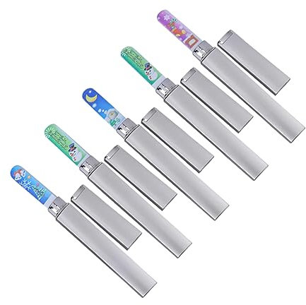 minkissy Juego De Limas De Uñas De Vidrio 5 Piezas Pulidor De Uñas Diseño De Navidad Herramientas De Manicura