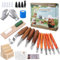 Kit per intaglio del legno, 4 coltelli da taglio e 5 coltelli K2 in acciaio al carbonio, set di strumenti per intaglio del legno, con 8 blocchi di legno di tiglio, per adulti, bambini, principianti,