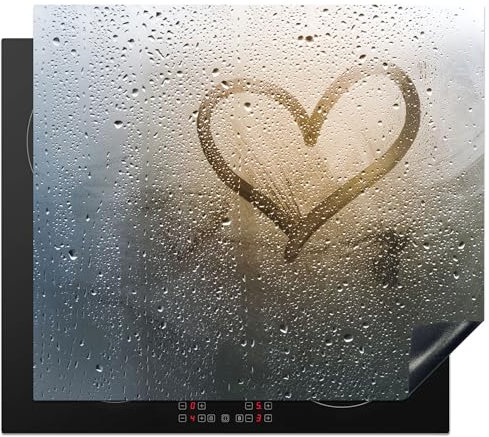 KitchenYeah© Protection Plaque Cuisson Deco Cuisine Cache Induction 59x51 cm Protege Pour Cuisiniere Protection Coeur - Condensation - Eau - 3D
