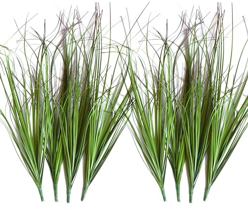VANTREE 8PCS Artificial Plants, Shrubs Wheat Grass Greenery Stems for Home Decor, Fake Tall Grass Plant for Outdoor Indoor Decor