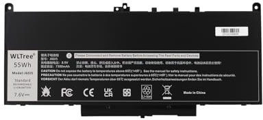 WLTree 7.6V 55WH J60J5 MC34Y Laptop Akku für Dell Latitude E7270 E7470 P26S001 P61G001 PDNM2 451-BBSX 451-BBSY 451-BBSU WYWJ2 242WD R1V85 GG4FM 1W2Y2 NJJ2H R97YT F1KTM 5F08V Battery