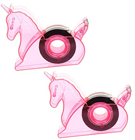 EXCEART 2St Bandschneider Einhorn-Klebebandhalter kleiner Klebebandabroller Miniband Schulbedarf Klebeband mit Abroller Heizung kleines Band Werkzeug Schneidemaschine Büro Spender Plastik