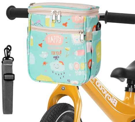 Corpower Kinder Fahrradtasche, Lenkertasche mit Schultergurt, Passend für Roller-Dreirad-Roller-Scooter-Laufrad & Kinderfahrrad, Zubehör Kinderfahrrad