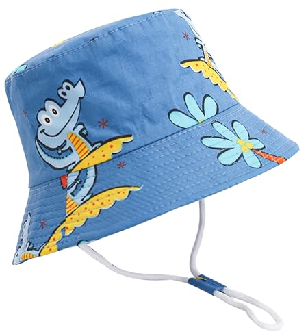 XYIYI Unisex Baby Kleinkind Blaue Krokodile Sonnenhut Kinder für 2-4 Jahre Jungen Mädchen mit Breite Krempe
