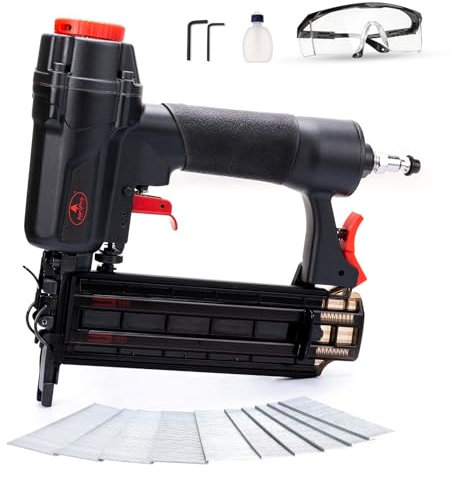 AEROPRO TOOLS Pneumatic Brad Nailer, 18 Gauge Air Brad Nail Gun and Staple Gun with 1000pcs Nails for Upholstery, DIY Project, Woodworking