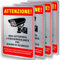 Ashoaza Cartello Area Videosorvegliata Alluminio con Avviso GDPR, 4 Pz Cartelli area Videosorveglianza, 20x30cm, con 4 Fori Preforati, Impermeabile, per Casa e Negozio, Interno ed Esterno
