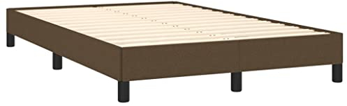 vidaXL Bettgestell, Polsterbett Bett mit Stützbeinen, Bettrahmen mit Lattenrost für Schlafzimmer, Doppelbett Schlafzimmerbett, Dunkelbraun 120x190cm Stoff