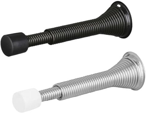 Fermaporta a molla, 2 pezzi Regolabile Fermaporta a Molla a Parete Fermaporta a Molla in Metallo per Proteggere Pareti e Porte, coperchio in gomma per camera da letto e cucina 3-4.7“