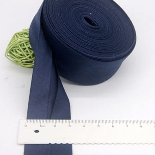 Schrägband Baumwolle 30mm Gefalzt 33 Farben zum nähen Nahtband (Dunkelblau, 10 Metre)