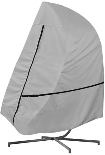 Hängesessel Abdeckung Wasserdicht Schwerlast 600D Oxford Gewebe Hängestuhl Schutzhülle Winterfest Winddicht UV Beständiges Abdeckung für Hängekorb Hängeschaukel Schwingsessel -- 190x115cm