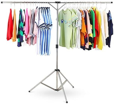 CAJDEOPYE Portable Free Standing Rotary Washing Line,125—185CM Camping Aluminium Clothes Dryer,Lightweight Foldable Airer/2524, 464895