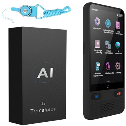 cimsfcor Sprachübersetzer-Gerät 138 Online-Übersetzung, Sofortübersetzer-Gerät, schnelle Reaktion mit 3,5-Zoll-Touchscreen, intelligenter Zwei-Wege-Übersetzer für Reisen, Business, Lernen