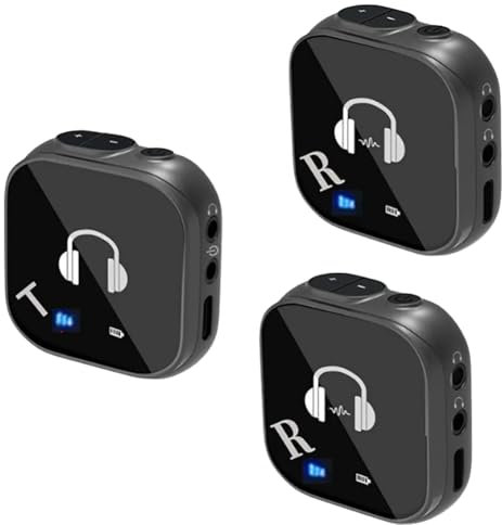 Aiciyimo 5.8G Wireless Earphone Monitor Headphone Wireless in Ear Monitor System with Transmitter Receiver Automatic Pairing