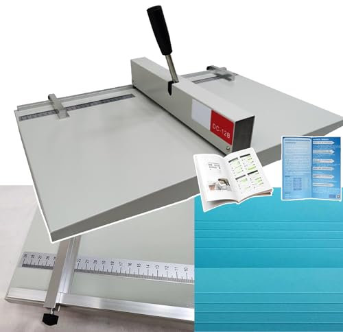 WHRAOY Plieuse Manuelle De Papier (Papier A4 / A3), Plieuse Robuste, Plieuse De Bureau, avec 2 Dos Magnétiques, pour Papiers De 60 À 450 G,A